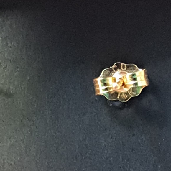 Vintage 12kt Gold & Sterling Silver Floral Earrings With Pearl Accent & Leaves - Picture 6 of 6